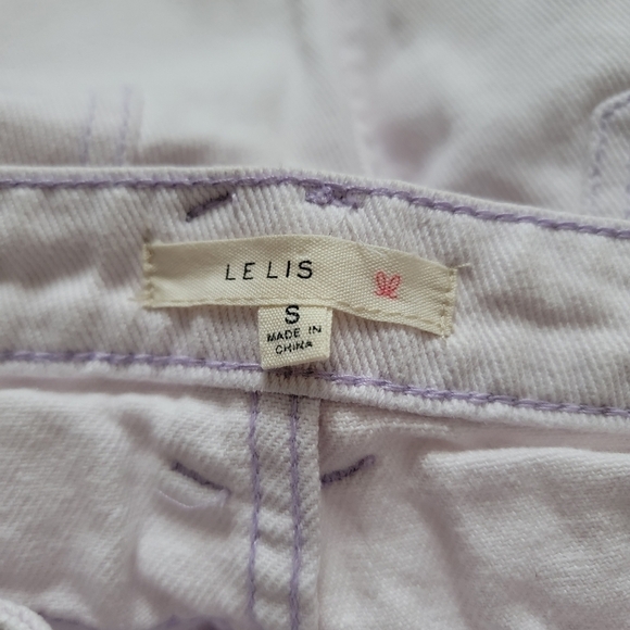 ✨️CL Le Lis Lavender Purple Raw Curve Hem Full Zip Up Cotton Skirt Size S - Picture 8 of 12